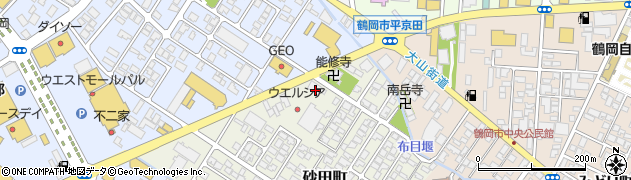 無添くら寿司 鶴岡砂田町店周辺の地図