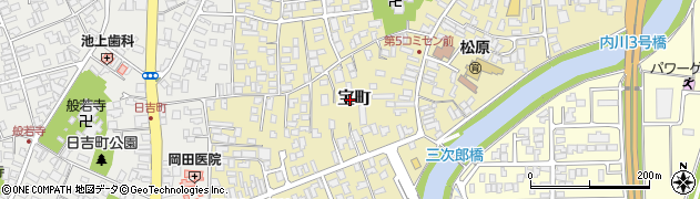 山形県鶴岡市宝町周辺の地図