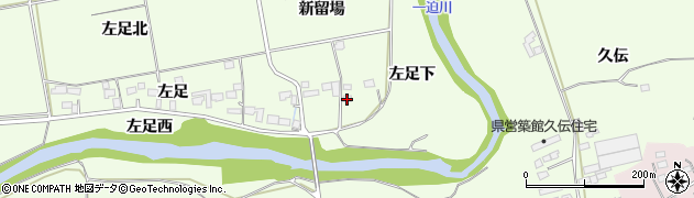 宮城県栗原市築館（左足下）周辺の地図