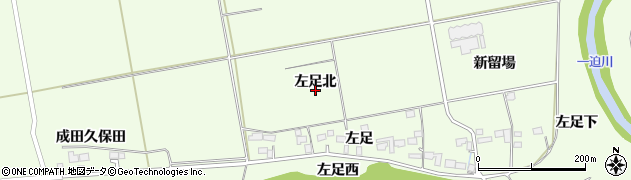 宮城県栗原市築館左足北周辺の地図