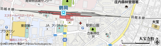 システムパークチケットパーク鶴岡駅前駐車場周辺の地図