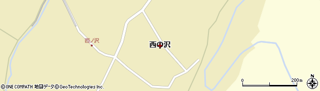 宮城県栗原市志波姫南郷（西の沢）周辺の地図