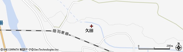 宮城県大崎市鳴子温泉久田周辺の地図