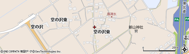 宮城県栗原市志波姫堀口堂の沢東周辺の地図