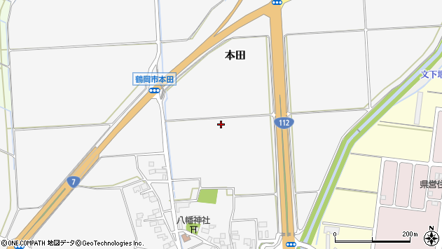 〒997-0004 山形県鶴岡市本田の地図