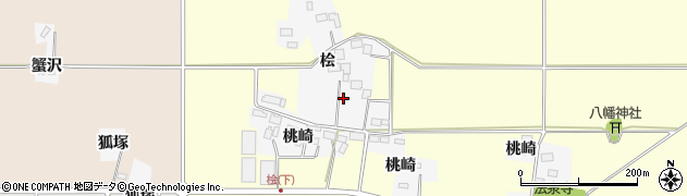 宮城県栗原市志波姫北郷桧周辺の地図