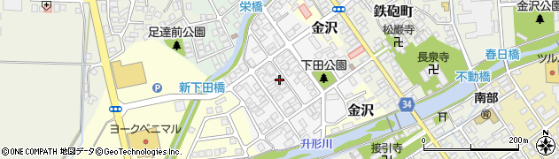 山形県新庄市下田町周辺の地図