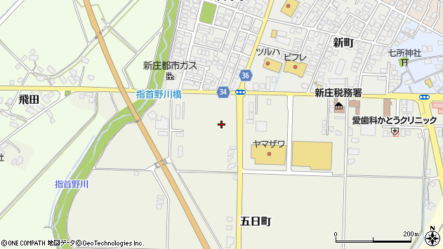 〒996-0001 山形県新庄市五日町の地図