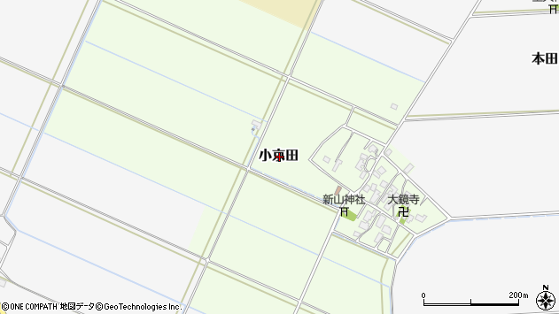 〒997-0005 山形県鶴岡市小京田の地図