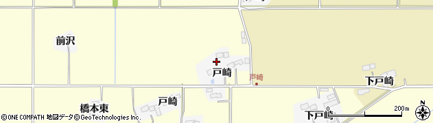 宮城県栗原市志波姫北郷戸崎周辺の地図