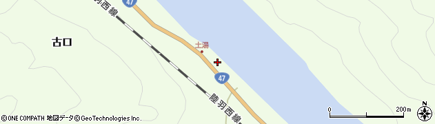 山形県戸沢村（最上郡）古口（土湯）周辺の地図