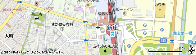 新庄駅前周辺の地図