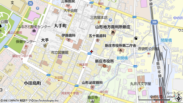 〒996-0027 山形県新庄市本町の地図