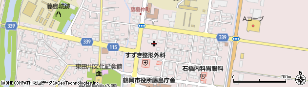 鶴岡市役所　藤島庁舎藤島児童館周辺の地図