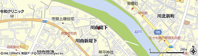宮城県栗原市若柳（川南堤下）周辺の地図