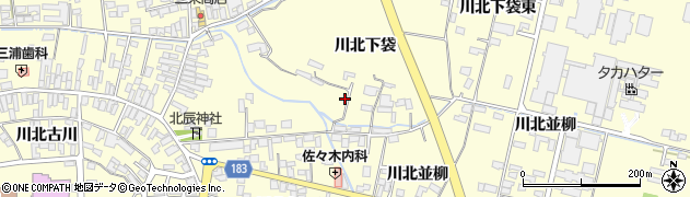 宮城県栗原市若柳（川北下袋）周辺の地図