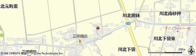 宮城県栗原市若柳川北片町裏周辺の地図
