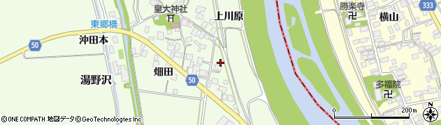 山形県鶴岡市湯野沢上川原周辺の地図
