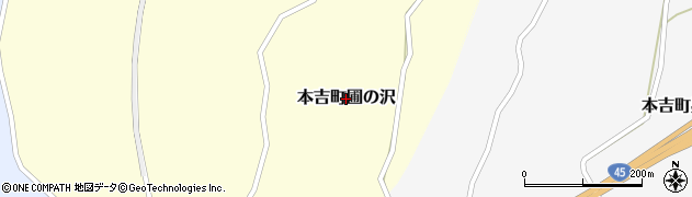宮城県気仙沼市本吉町圃の沢周辺の地図