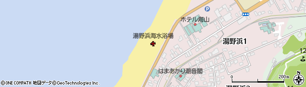 湯野浜海水浴場周辺の地図