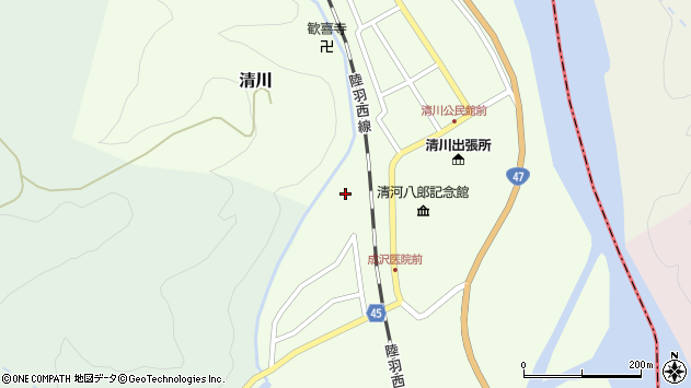 〒999-6606 山形県東田川郡庄内町清川の地図