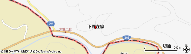 岩手県一関市藤沢町大籠（下野在家）周辺の地図