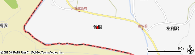 岩手県一関市藤沢町大籠（曽根）周辺の地図