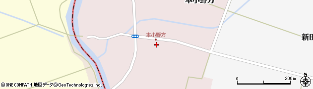 山形県庄内町（東田川郡）本小野方（東割）周辺の地図