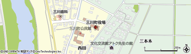 三川町役場　町民課住民係周辺の地図