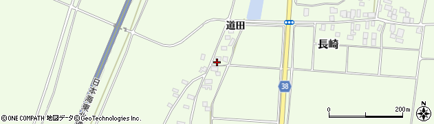 山形県鶴岡市長崎道田周辺の地図