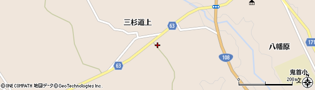 宮城県大崎市鳴子温泉鬼首（三杉道下）周辺の地図