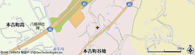 宮城県気仙沼市本吉町谷地周辺の地図