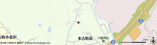 宮城県気仙沼市本吉町高周辺の地図