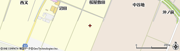 宮城県栗原市栗駒稲屋敷（桜屋敷田）周辺の地図