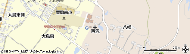 宮城県栗原市栗駒八幡西沢周辺の地図