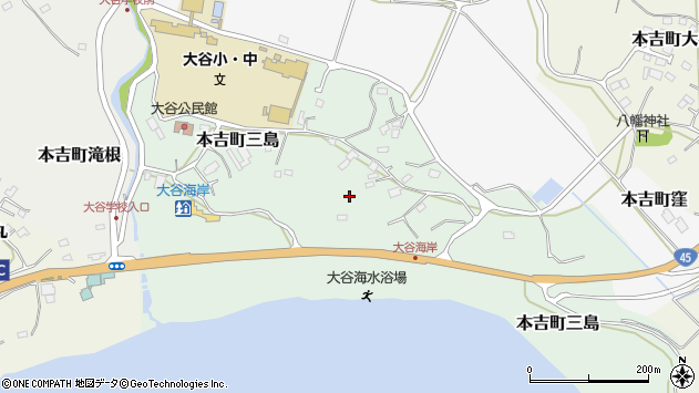 〒988-0273 宮城県気仙沼市本吉町三島の地図