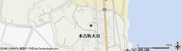 宮城県気仙沼市本吉町大谷周辺の地図
