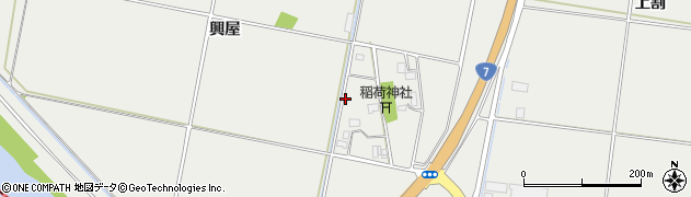 山形県酒田市広野興屋周辺の地図