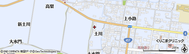 宮城県栗原市栗駒岩ケ崎新土川169周辺の地図