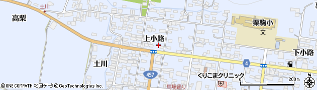 宮城県栗原市栗駒岩ケ崎（上小路）周辺の地図