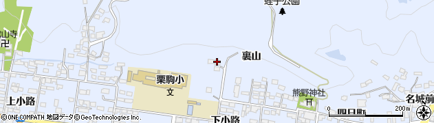 宮城県栗原市栗駒岩ケ崎裏山周辺の地図