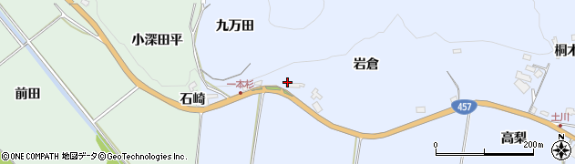 宮城県栗原市栗駒岩ケ崎岩倉周辺の地図