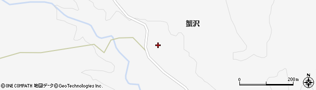 宮城県栗原市栗駒文字（蟹沢）周辺の地図
