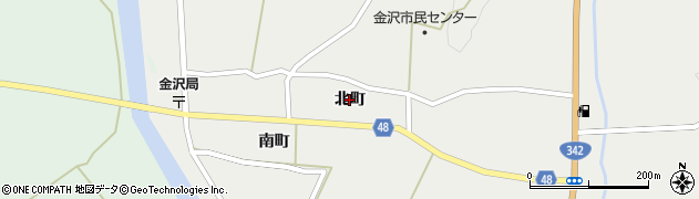 岩手県一関市花泉町金沢（北町）周辺の地図