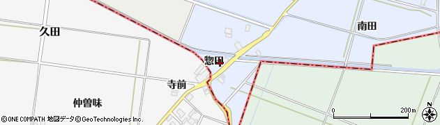 山形県酒田市局惣田周辺の地図