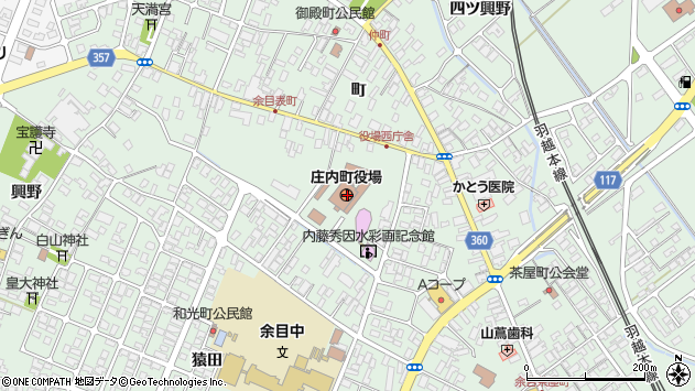 〒999-7700 山形県東田川郡庄内町（以下に掲載がない場合）の地図