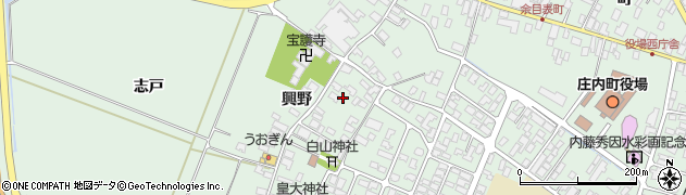 山形県東田川郡庄内町余目興野周辺の地図