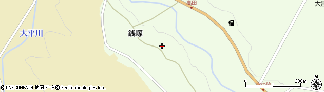 岩手県一関市藤沢町砂子田銭塚20周辺の地図
