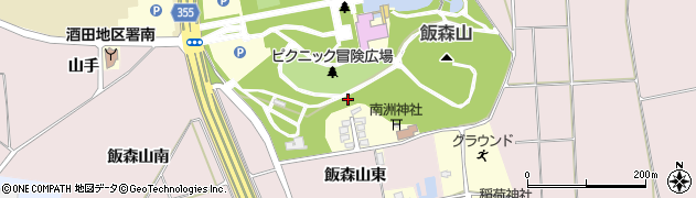 山形県酒田市宮野浦飯森山下周辺の地図