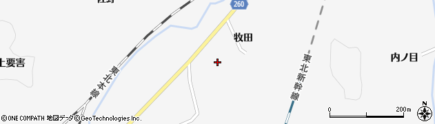 岩手県一関市真柴牧田44周辺の地図